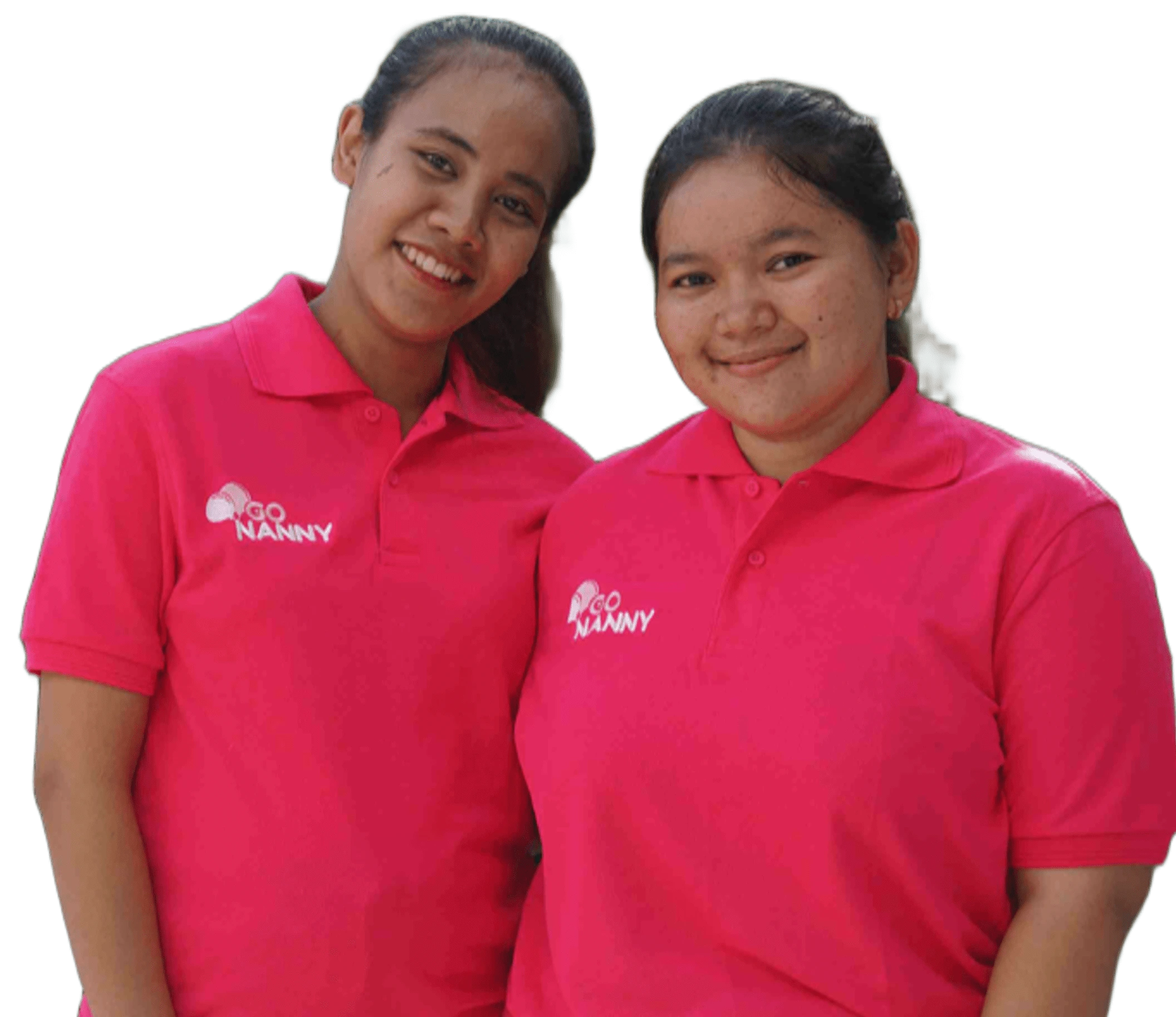 Happy woman showing GoNanny app